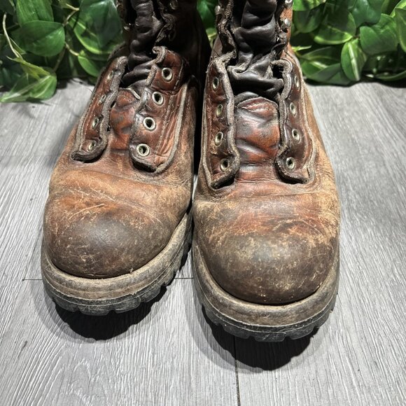 VTG Red Wing Logger Work Boots sz 9 US Brown Leather Vibram Soles Soft Toe main image 10